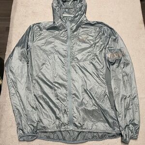 Inov-8 Windshell Jacket Womens 12 Green Full Zip Lightweight Hooded Packable Run